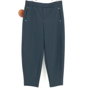 Democracy Womens Tapered Leg Pull On Stretch Pants Blue Size Large Office